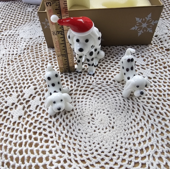 Pier 1 Dalmatian Dog Art Glass- White and Black Used - Picture 4 of 15
